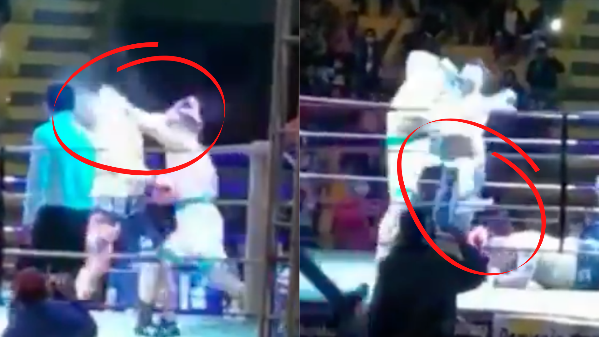 Bolivian boxer gets DQ'd after stamping on opponent's head