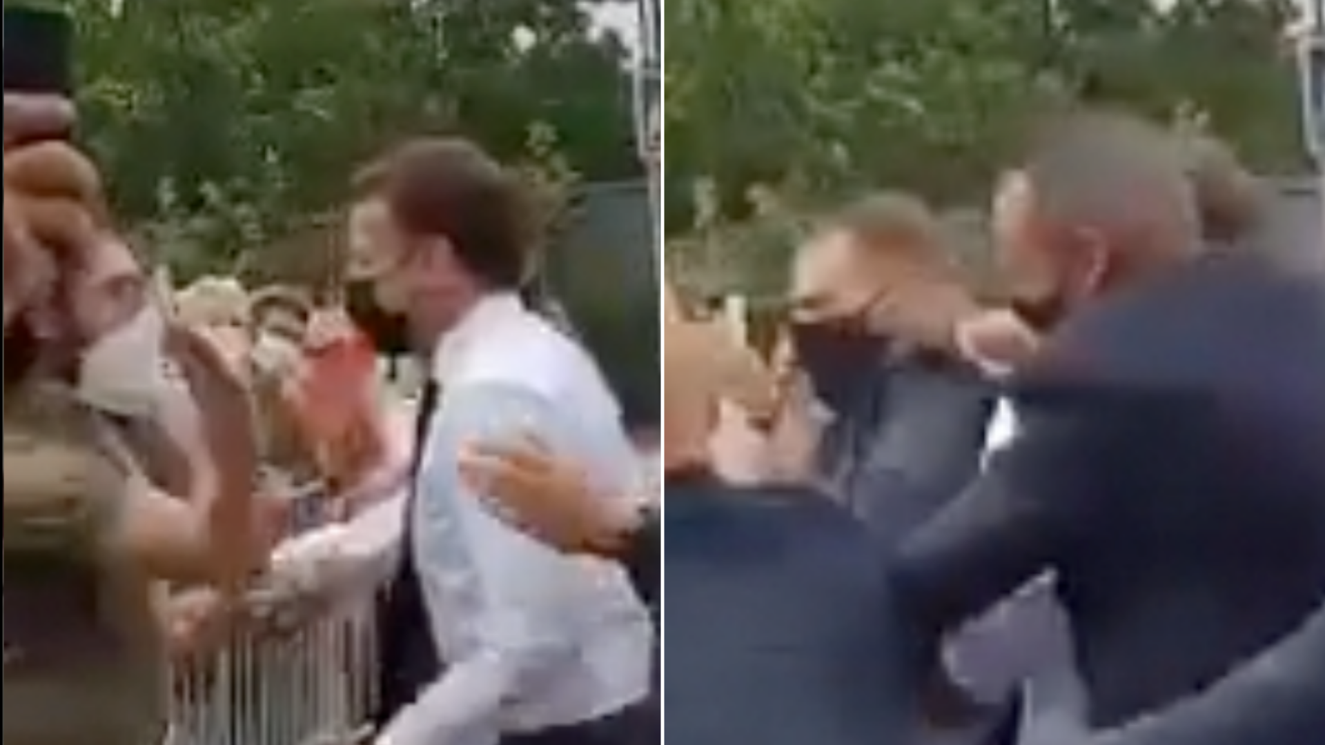 Video shows French president being slapped in the face