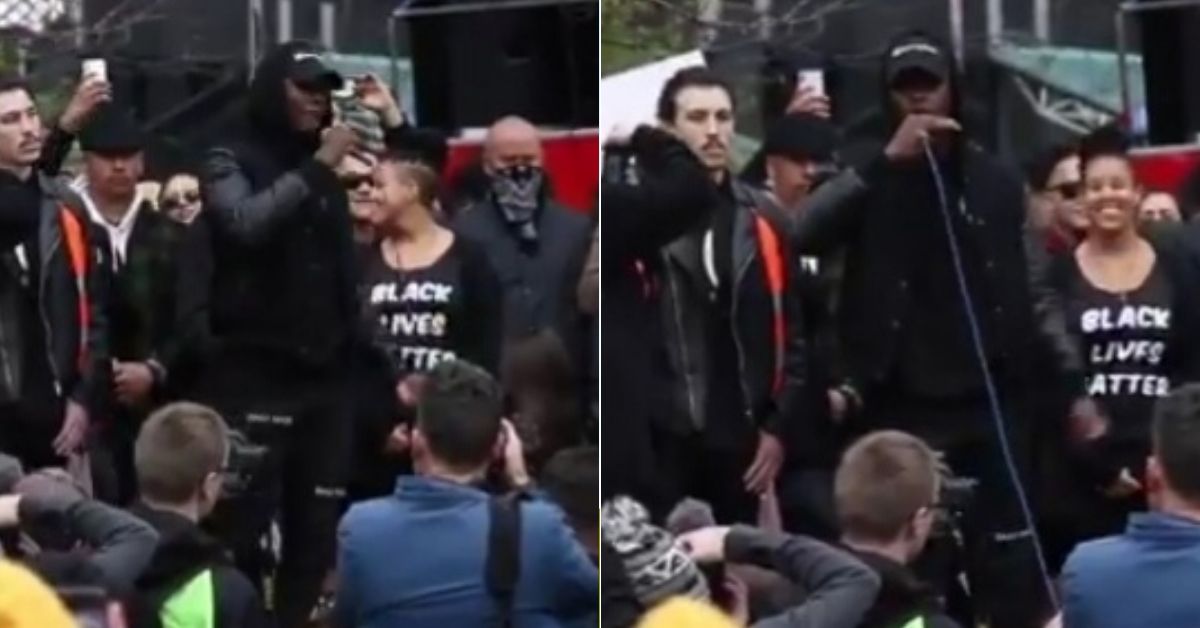 WATCH: Israel Adesanya Delivers Powerful Speech In Black Lives Matter Protest