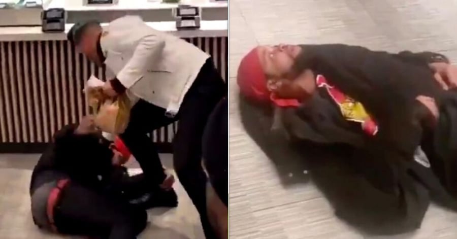 Man Knocks Out Foe In Street Fight Using One Hand Without Spilling His Drink